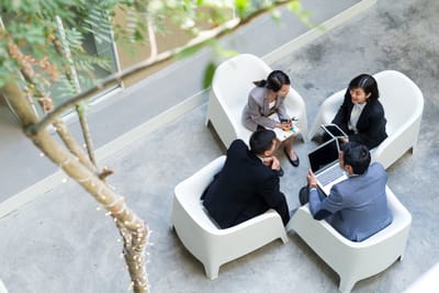 A team meeting outdoors
